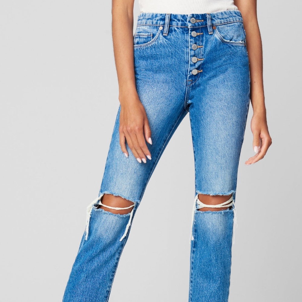 Distressed Button Fly Jeans - Picture 9 of 9